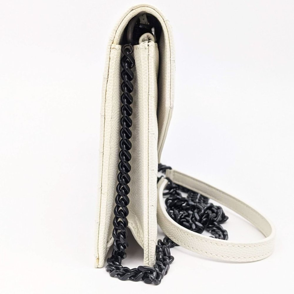 SOLD Saint Laurent Monogram White Wallet on Chain - Picture 5 of 8